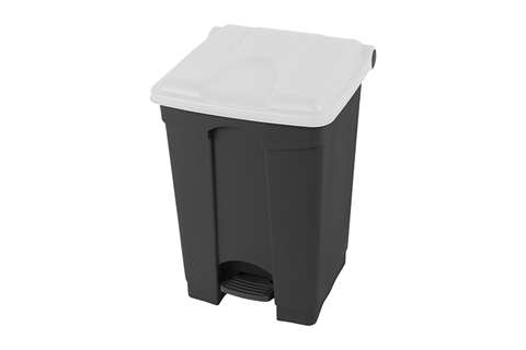 Rectangular step-on waste bin 45l - recycled body + lid 410x398x600mm