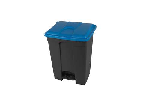 Poubelle rectangulaire à pédale 70l - corps + couvercle recyclés 495x412x673mm