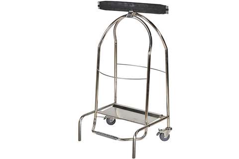 Porte-sac avec pédale + pince caoutchouc - 2 roues caoutchouc avec frein - aisi304