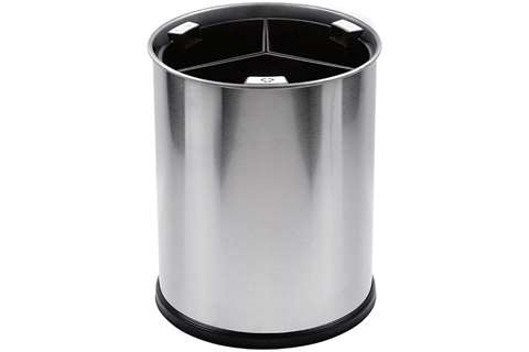 Round waste basket 13l - 3 compartiments - insert black 3,3l