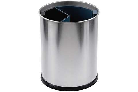 Round waste basket 13l - 2 compartiments - insert black/grey 3,3l-6,6l
